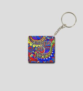 Neon Deep Diwali Lights Shine Bright Printed Keychain Pack of 2