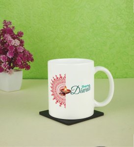 Brighten Mornings with Sparkly Sips Happy Diwali Printed Coffee Mug 250ml
